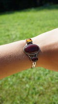 carnelian agate and amber cuff