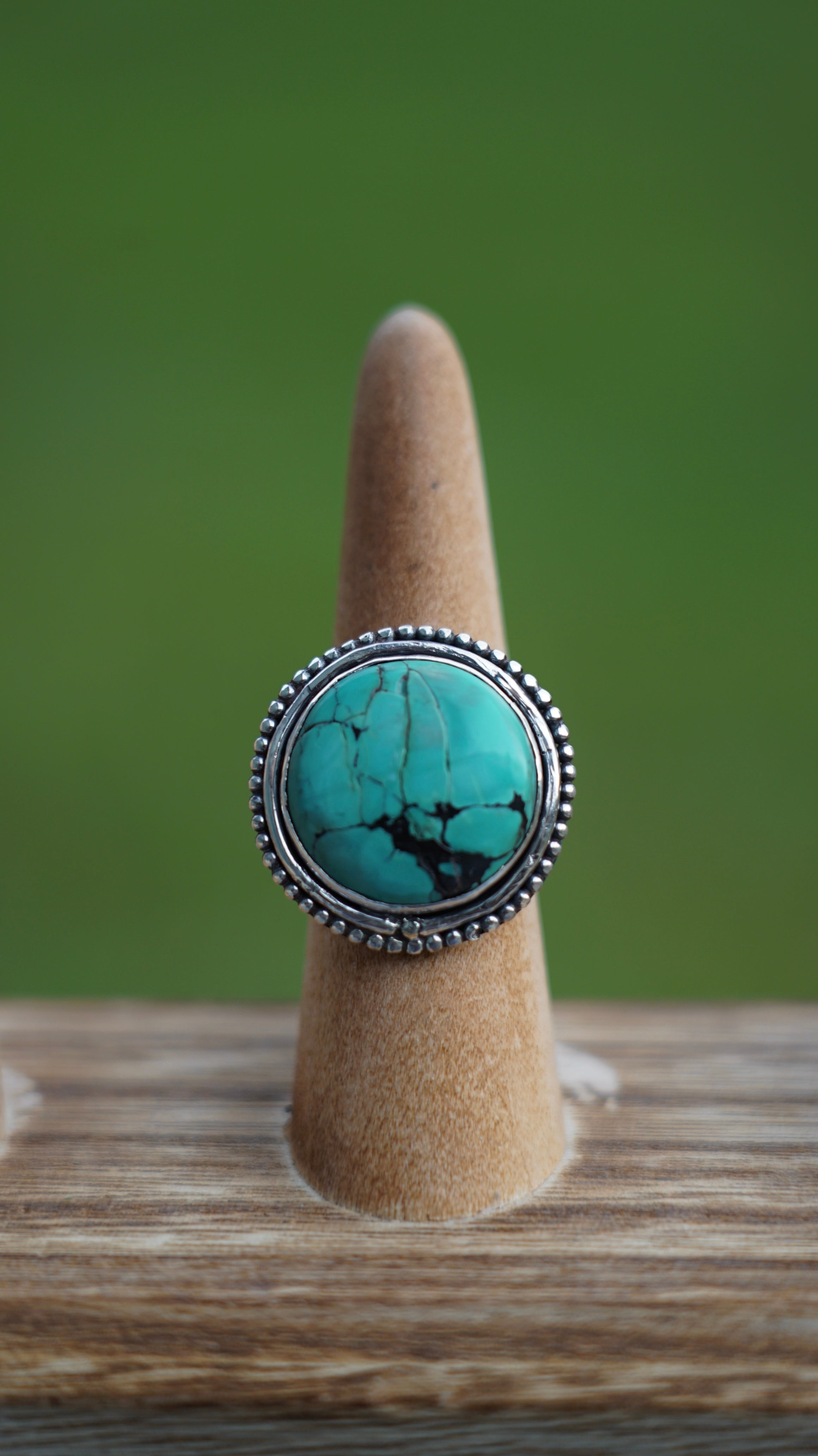 Turquoise circle ring