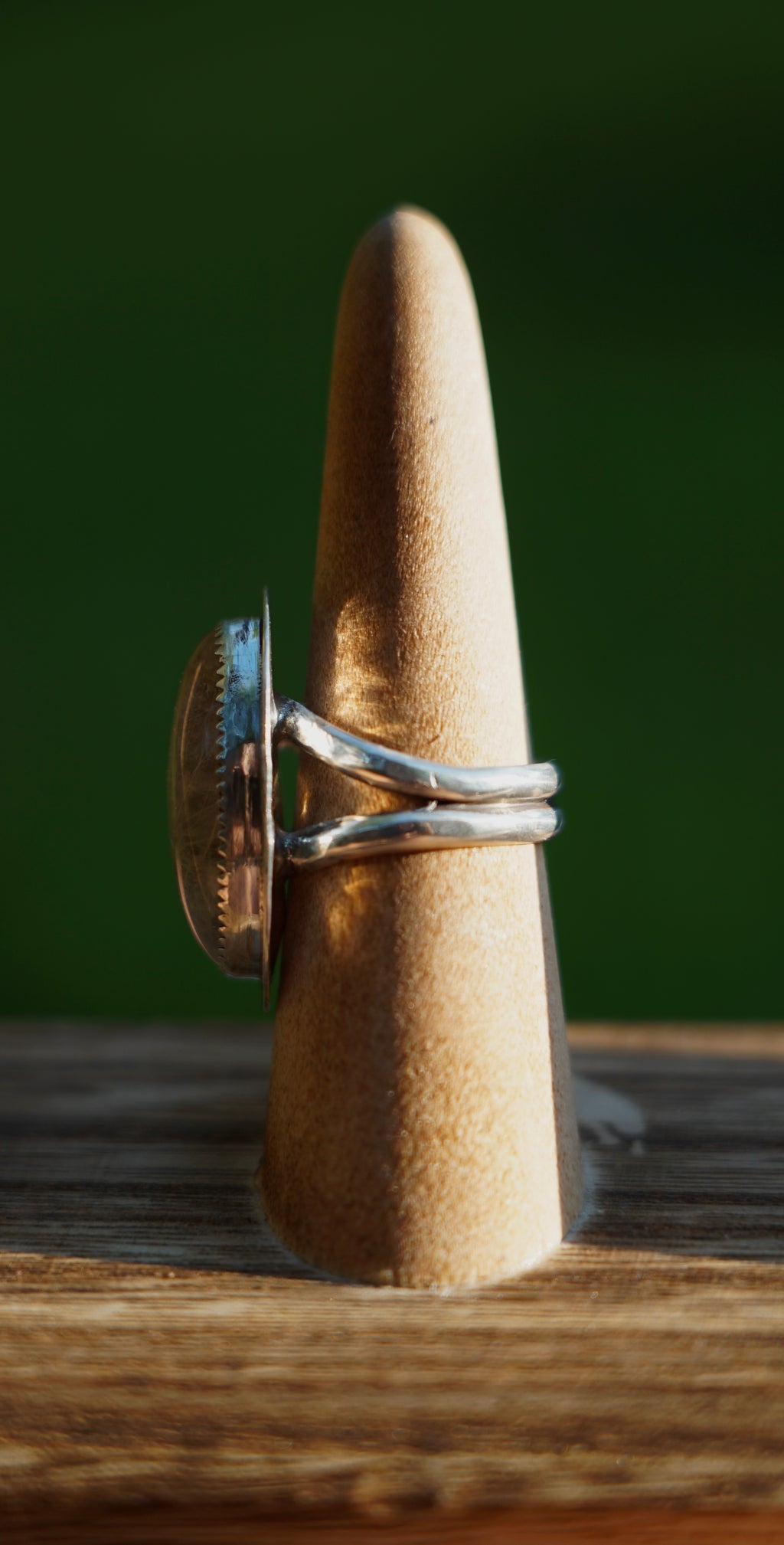 Golden rutilated quarts ring