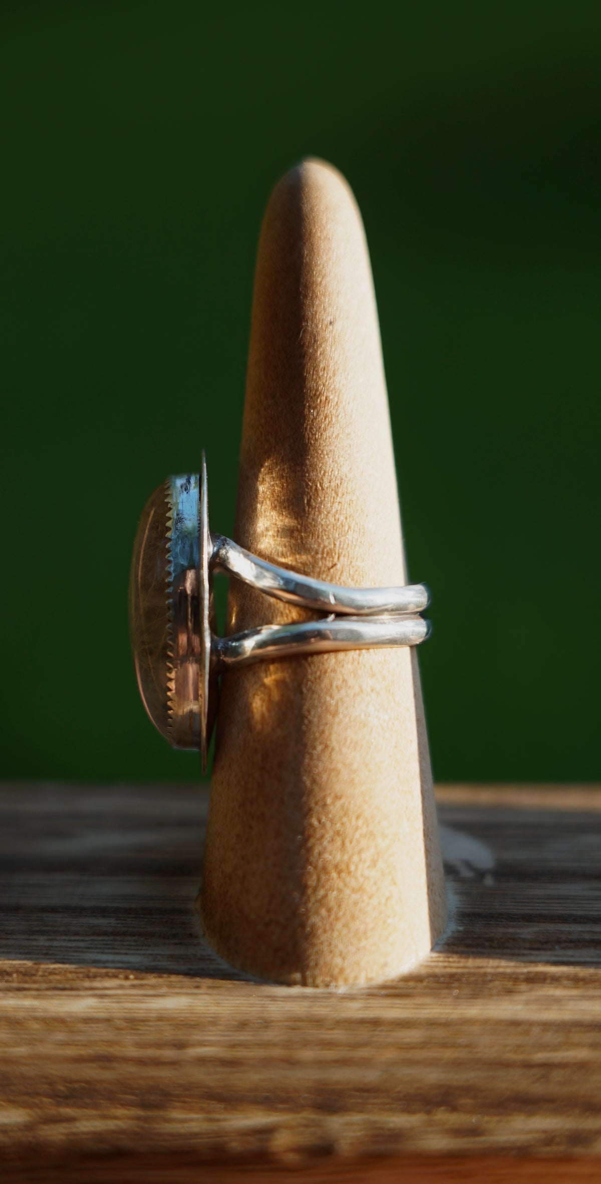Golden rutilated quarts ring