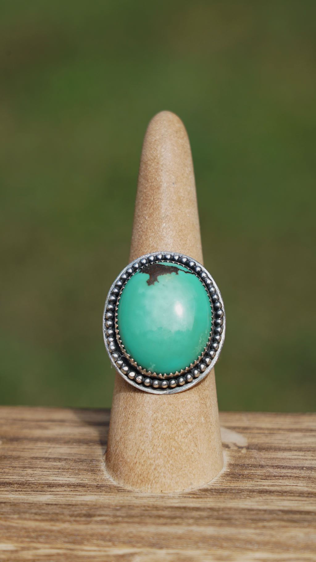bead turquoise wide band ring