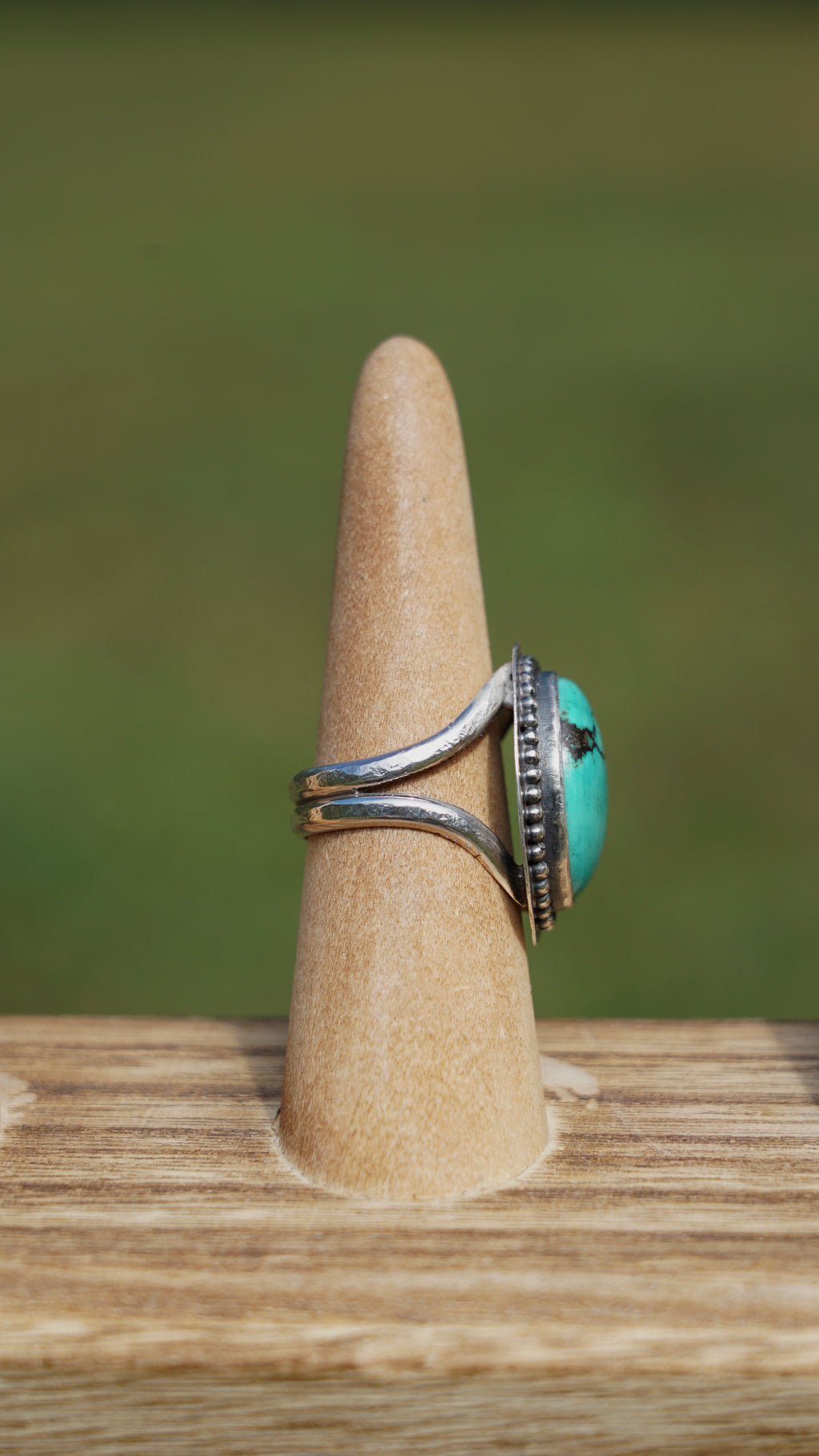 round beaded turquoise ring