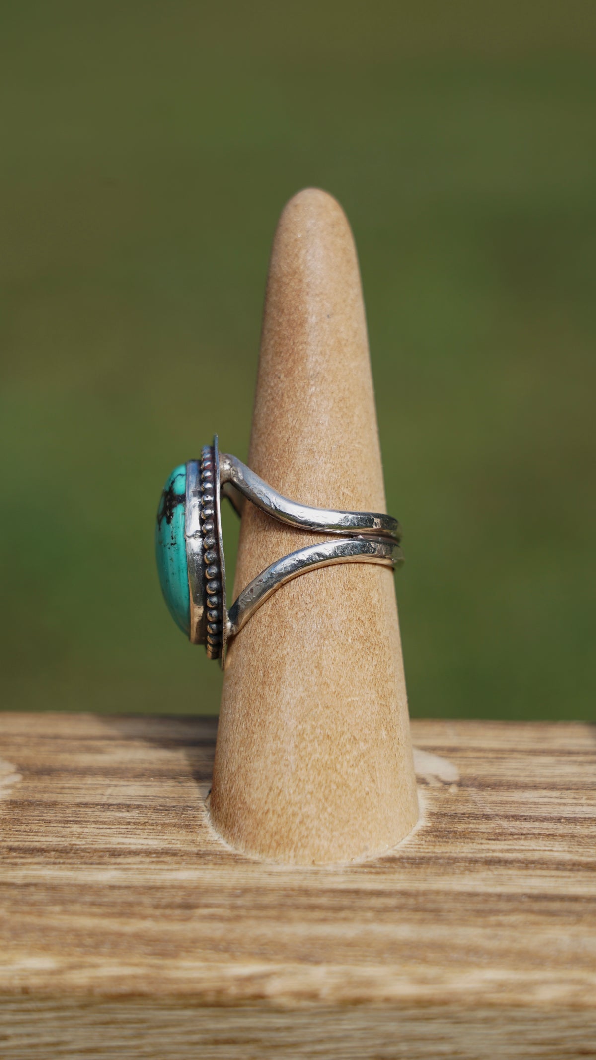 round beaded turquoise ring